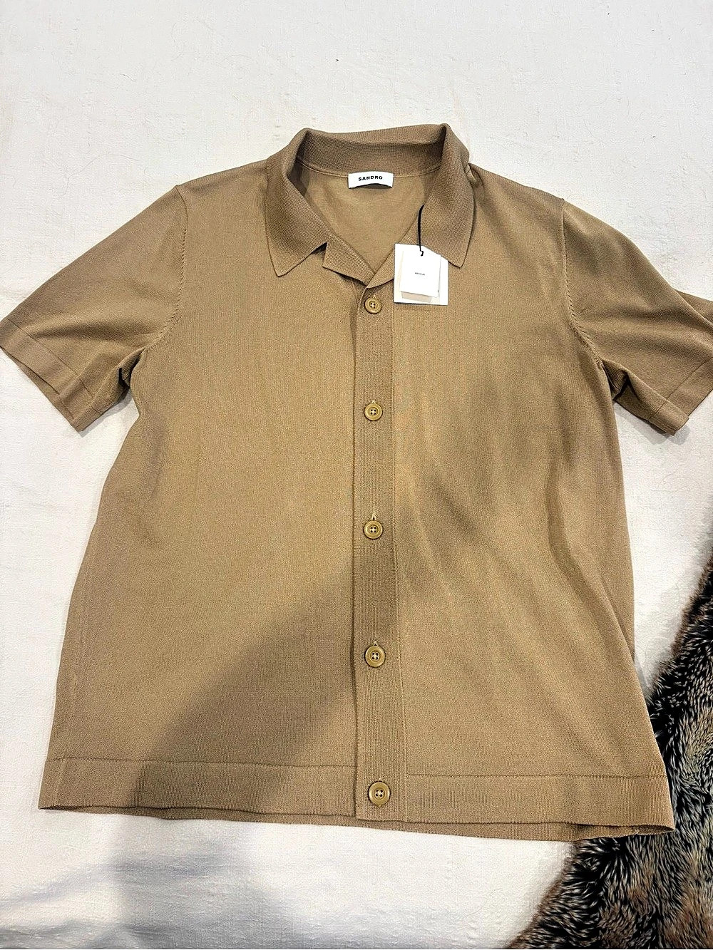 Sandro Men’s shirt Short Sleeve in Brown